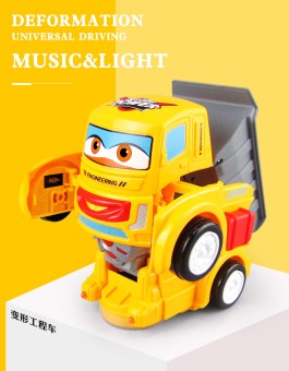 Robot to Car Converting Toy for Kids (Yellow)