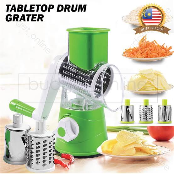 Multifunctional Shredder Tabletop Drum Grater with 3