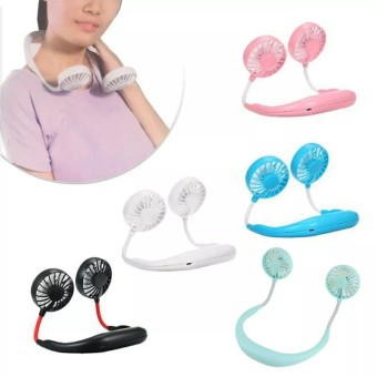 Portable Lazy Sports Fan Mini Hanging Neck Fan USB Rechargeable