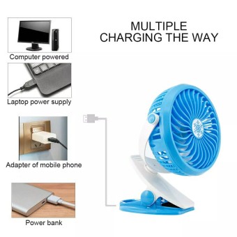 Clip Fan Adjustable USB Rechargeable 360° Rotating Clip