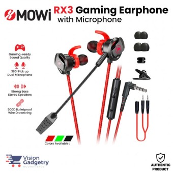 PLEXTONE XMOWI RX3 Gaming Earphones with Dual Microphone and 3D Stereo Sound for Mobile Phones Tablets PC