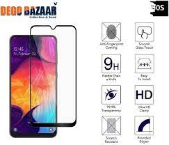 Samsung Galaxy A50 Full Glue Edge to Edge Tempered Glass Screen Protector - Curved 11D Touch 9H Hardness Mobile Phone Case Friendly Ultra Clear Nano ExShield for Samsung Galaxy A50