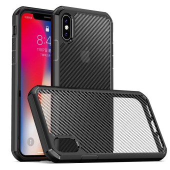  Cases for iPhone XS Carbon Fiber Texture Designed Translucent Protective Phone Cover