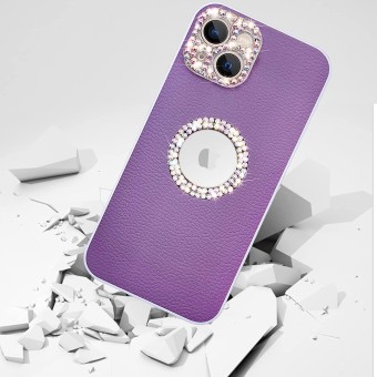 Omio for iPhone 13 Pro Case Glitter with Bling Diamond Camera Lens Protection for Women Girls, Ultra Thin Luxury PU Leather Case with 3D Sparkle Crystal Rhinestone for iPhone 13 Pro, Purple