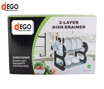 Dego Original Dish Drainer Drip Kitchen Sink Rack Plate Cutlery Holder