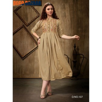 This season DegoBazaar brand is bringing the Women's One Piece Kurtis With Embroidery Work, Kurti is comfortable to wear for making all the days good