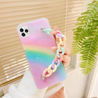 iPhone 11 Pro Max Rainbow Bracelet Mobile Cover & Case ins Popular Chain Back Cover for iPhone 11 Pro Max