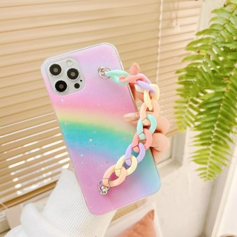iPhone 12 Pro Max Rainbow Bracelet Mobile Cover & Case ins Popular Chain Back Cover for iPhone 12 Pro Max