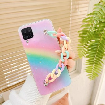 Samsung Galaxy A12 And Samsung Galaxy M12 Rainbow Bracelet Mobile Cover & Case ins Popular Chain Back Cover for Samsung Galaxy A12 And Samsung Galaxy M12