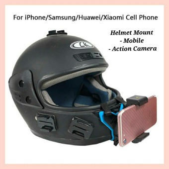 Chin mount Plus Phone holder Motovlog with Smartphone Helmet Mount