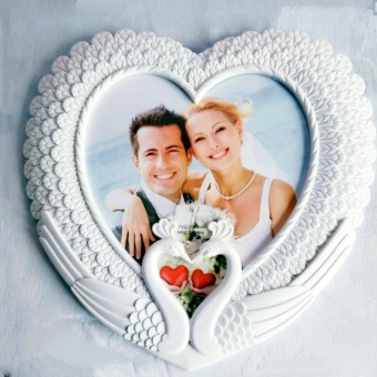 Heart Shape Peacock Elegant Photo Frame