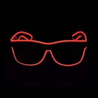 Party Glasses LED Wireless Frames | Neon Red Light UP Party Glasses | Rechargeable LED Glasses | Glasses with 3 Lighting Modes for Party 