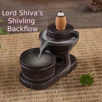 Shivling Shiva Smoke Backflow Cone Incense Holder | Cone Holder | Back Flow Burner Live Smoke Waterfall