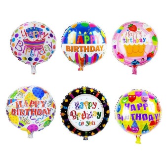 18 Inch 1 Pc Happy Birthday Round Shape Foil | Helium Balloon For Birthday Party Supplies | Decoration