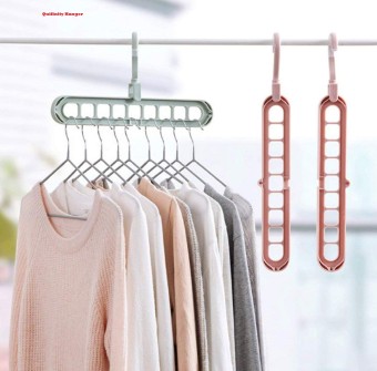 4 Pcs Wardrobe Space Saver Folding Hangers | Hanger for Wardrobe | Closet Organizer | Anti-Skid Plastic Magic Clothes Hanger | 360º Swivel Hook | Organizer | Hanger Space Saving Wet and Dry Clothes