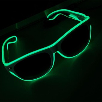 Party Glasses LED Wireless Frames | Neon Green Light UP Party Glasses | Rechargeable LED Glasses | Glasses with 3 Lighting Modes for Party | Birthday Parties Pack