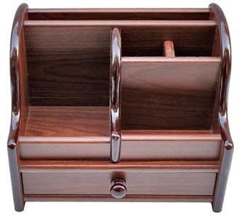 Polished Authentic Multi-Functional Wooden Pen Stand Holder | Mobile Holder | Visiting Card And Remote Stand | Stand For Desk Organizer | Penstand | Table Accessories