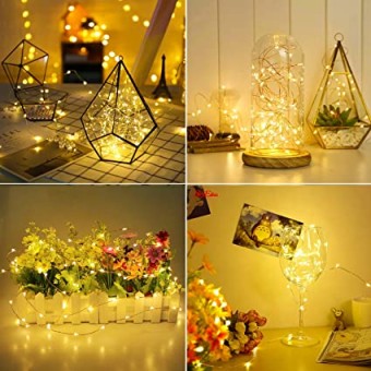 50 Led | 5 Meter Water Proof Starry Lights | Warm White Wine Bottles | Glass Twinkle Light Lamp | Battery Operated Starry Fairy Lights | Starry Fairy Lights For Christmas Halloween | Bedroom | Birthday Parties | Wedding | DIY Home Decor