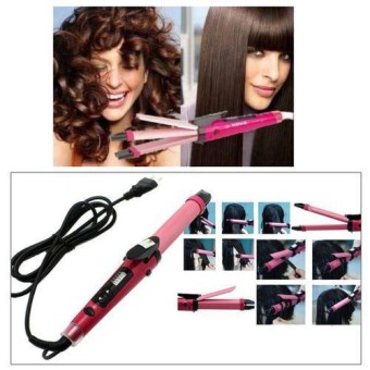 Nova 2 In 1 Hair Straightener And Curler | Nhc-1818 | 2 In 1 Hair Beauty For Women | Multicolor