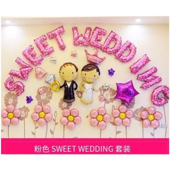 36 Pcs Creative Wedding Bridal Room Layout Foil | Wedding Marriage Day Balloon |  Decorative Wall Decor | Alphabet Aluminum Film Balloon Set