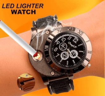 2 in 1 Wrist Watch USB Rechargeable Lighter  