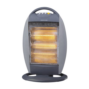 Halogen Heater with Carry Handle 1200W Grey with Oscilliating Function