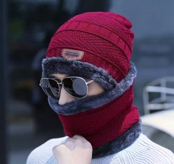 Knitted Topi and Neck Guard for Men