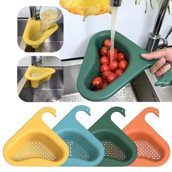 A hanging filtering rack and the Swan Drain Basket Kitchen Food Drainer (Assorted Colors)
