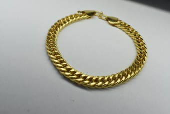 Gold Plated Artificial Gold Ionized Plated 24 Cerate Gold Chain Wrist Bracelet