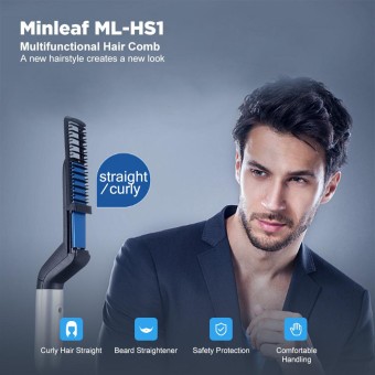 Quick Beard Straightener Multi Functional Hair Comb Straighter/Curling Brush Comb For Men