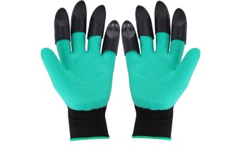 Super Strong Durable Rubber Garden Gloves With Hard Thermoplastic claws For Digging Planting Farming