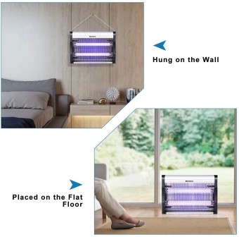 20W Electric Insect Trap Mosquito Bugs Flies Insect Killer Lamp Traps UV-A Zapper Catcher For Home Office Restaurant Easy Clean