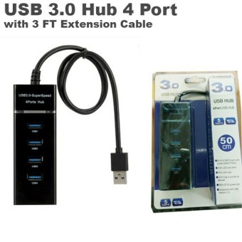 Black USB Hub 3.O 4 Port USB Hub 50cm
