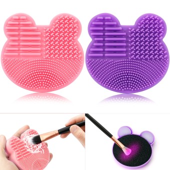 Makeup Brush Cleaner with Color Removal Sponge 2-in-1 Cleaning Pad