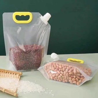 5Pcs Grains Sealed Hand Held Kitchen Storage Bags (1.5Liter)