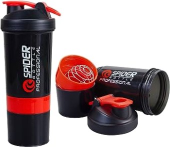 National Gym Protein Shaker 3-in-1 Spider Gym Bottle