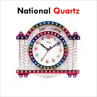 National Quartz Colorful Plastic Wall Hanging Clock with a Unique Design Multicolor