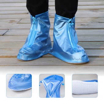 Unisex 2pcs Rain Shoes Cover Waterproof Reusable Boots Protector