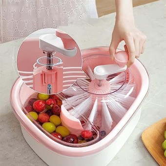 Fruit Cleaning Tool Washing Spinner for Large Fruits with Bowl Lid