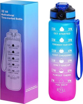 Fancy Water Bottle with Pipe Time Marker Bottle for Adults