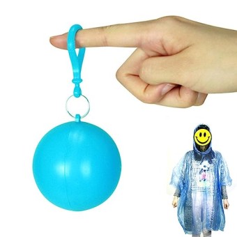 Portable Raincoat Ball Outdoor Rainwear Ball with Hook