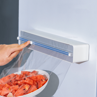 Plastic Wrap Dispenser with Cutter Reusable Plastic Food Wrap Dispenser