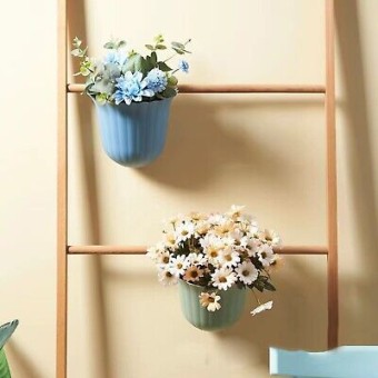 Hanging Flower Pot Wall Mounted Flower Trash Can Home