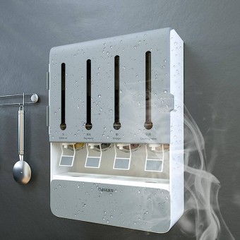 Kitchen Wall Mount Spice Rack with Push Tap