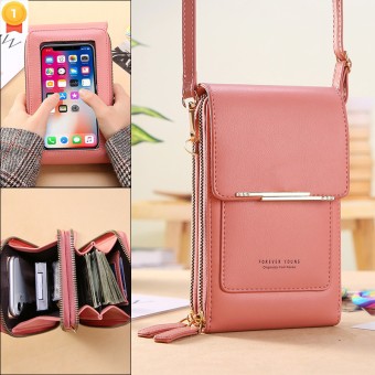 Handbag Soft Leather Wallet Touch Screen Cell Phone Shoulder Bag