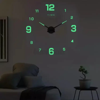 DIY Neon Wall Clock with Radium Glows at Night 40cm