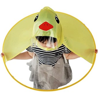 Lovely Duck UFO Raincoat Waterproof Hands-Free Umbrella For Kids