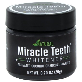 Black Activated Coconut Charcoal Miracle Teeth Whitener Powder