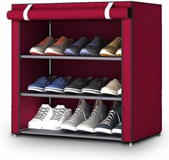 Portable Folding Shoes Rack 3 Layer Tiers Multi-Purpose Shoe Storage Organizer