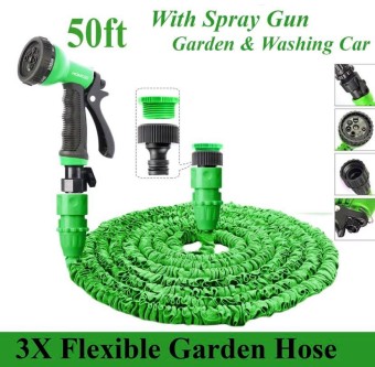 Incredible Expanding Magical Hose Pipe With Spray Gun 50-Feet Green